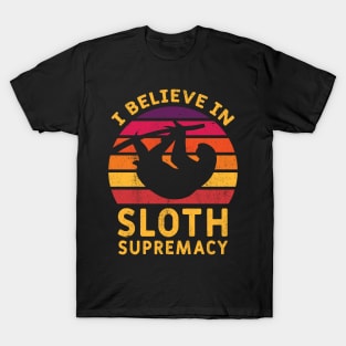 I Believe in Sloth Supremacy - Retro Sloth T-Shirt